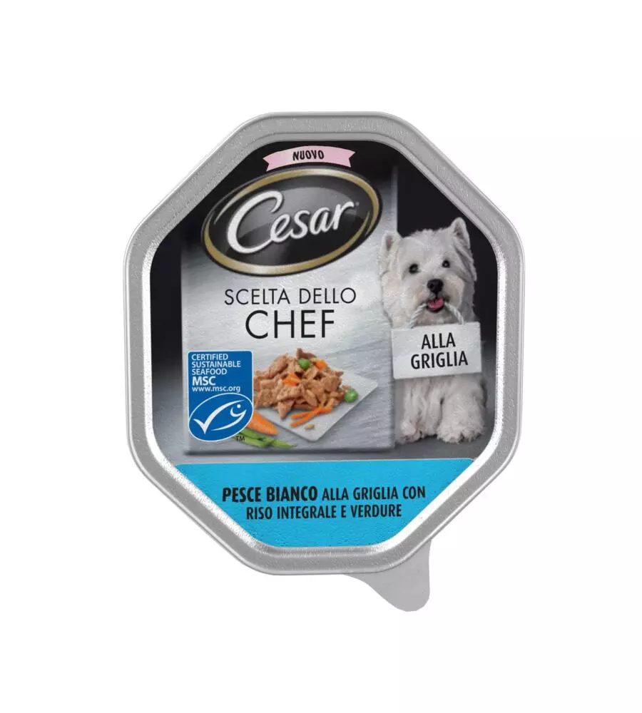 Cesar - umido per cani pesce e riso 150 gr